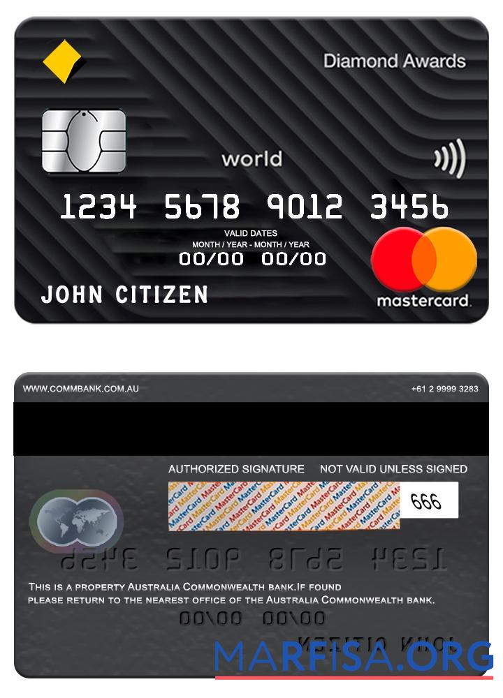 Blank Australia Commonwealth bank mastercard download for verification